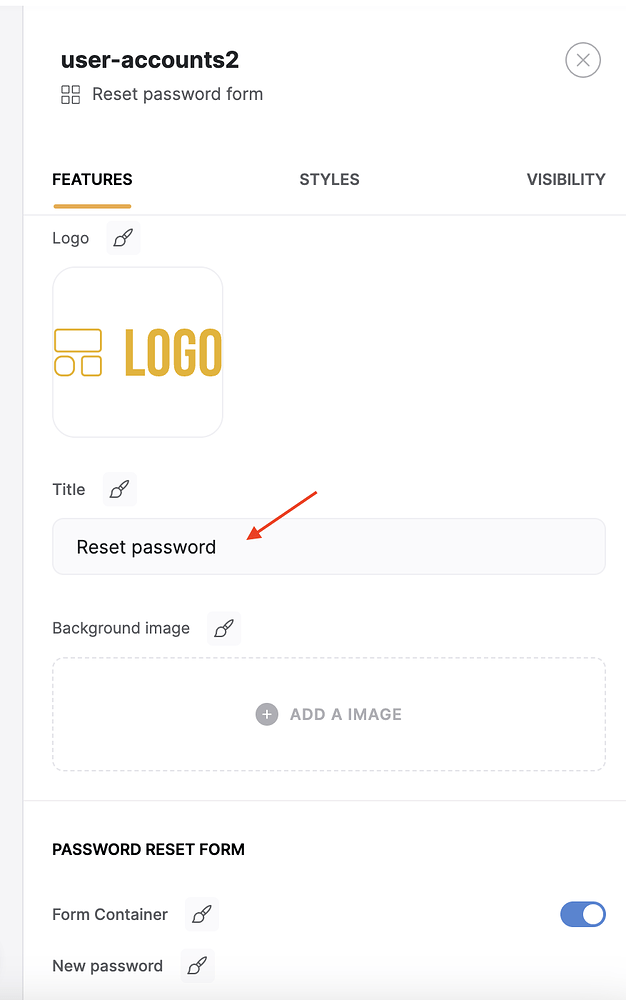 "Projected" in the reset password page - Bug Reports - Softr Community