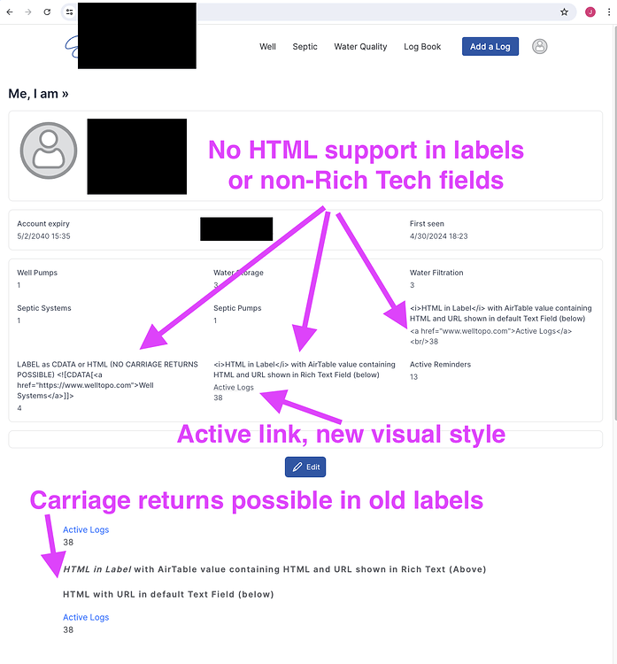 Html Read Only Label Controls Inconsistency in HTML support in labels and fields and in Link visual ...