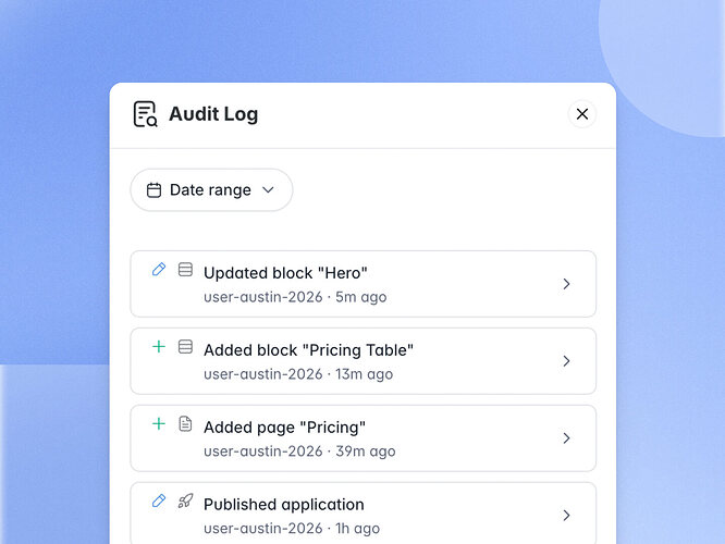 Audit log