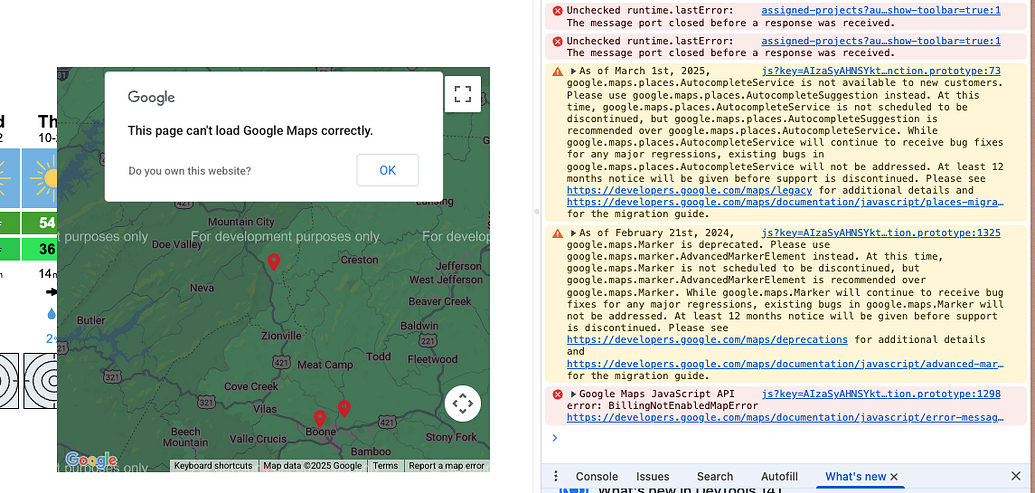 Google Map Integration using Deprecated Code - Bug Reports - Softr ...