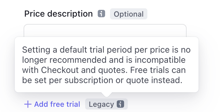 Trial period with no fee